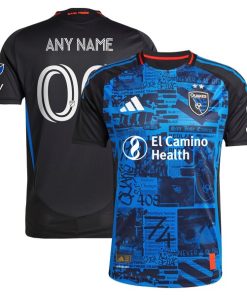 San Jose Earthquakes adidas 2025 Headliner Authentic Custom Jersey - Black