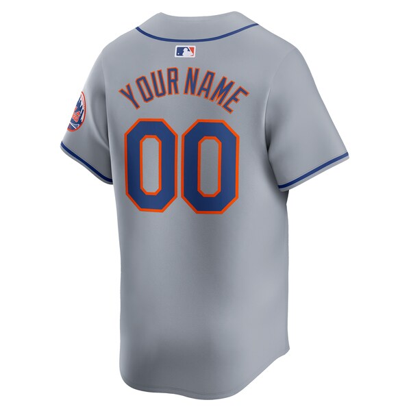 New York Mets Nike Away Limited Custom Jersey - Gray - Image 3