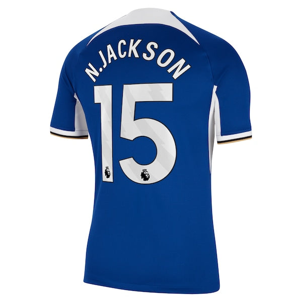 Nicolas Jackson Chelsea Nike 2023/24 Home Stadium Replica Jersey - Blue/Mint/Navy - Image 4