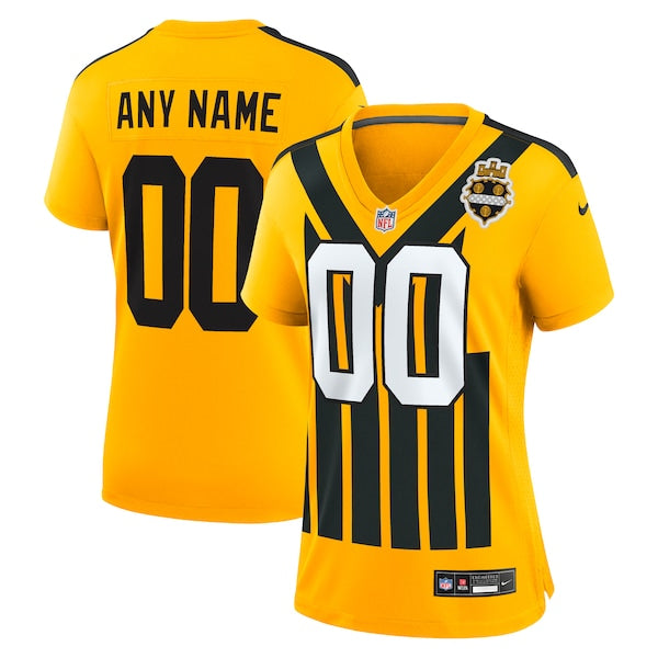 Pittsburgh Steelers Nike Women's Alternate 1933 Throwback Game Custom Jersey - Gold/Black - Image 2