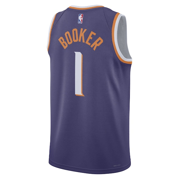 Devin Booker Phoenix Suns Nike Unisex Swingman Jersey - Icon Edition - Purple/White - Image 4