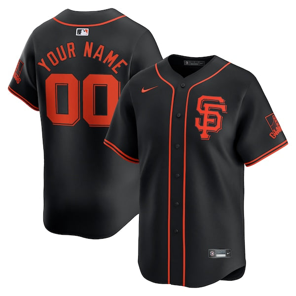 San Francisco Giants Nike Alternate Limited Custom Jersey?ยจC Black