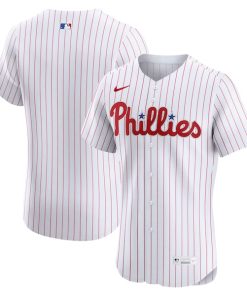Alternative view of Philadelphia Phillies Nike Home Elite Jersey - White/Cream/Light Blue