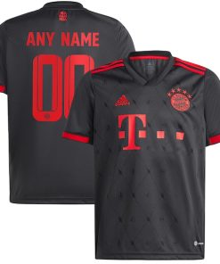 Bayern Munich adidas Youth 2022/23 Third Replica Custom Jersey - Charcoal
