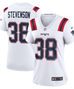 Alternative view of Rhamondre Stevenson New England Patriots Nike Women's Game Player Jersey - White