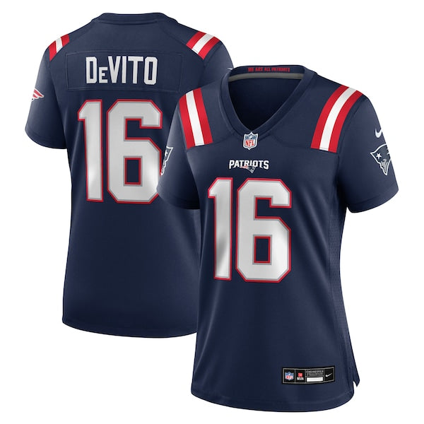 Tommy DeVito New England Patriots Nike Women's Team Game Jersey - Navy
