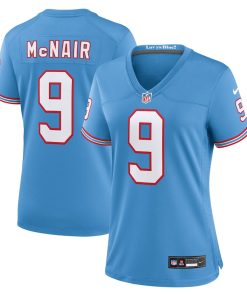 Steve McNair Tennessee Titans Nike Women's Oilers Throwback Retired Player Game Jersey - Light Blue