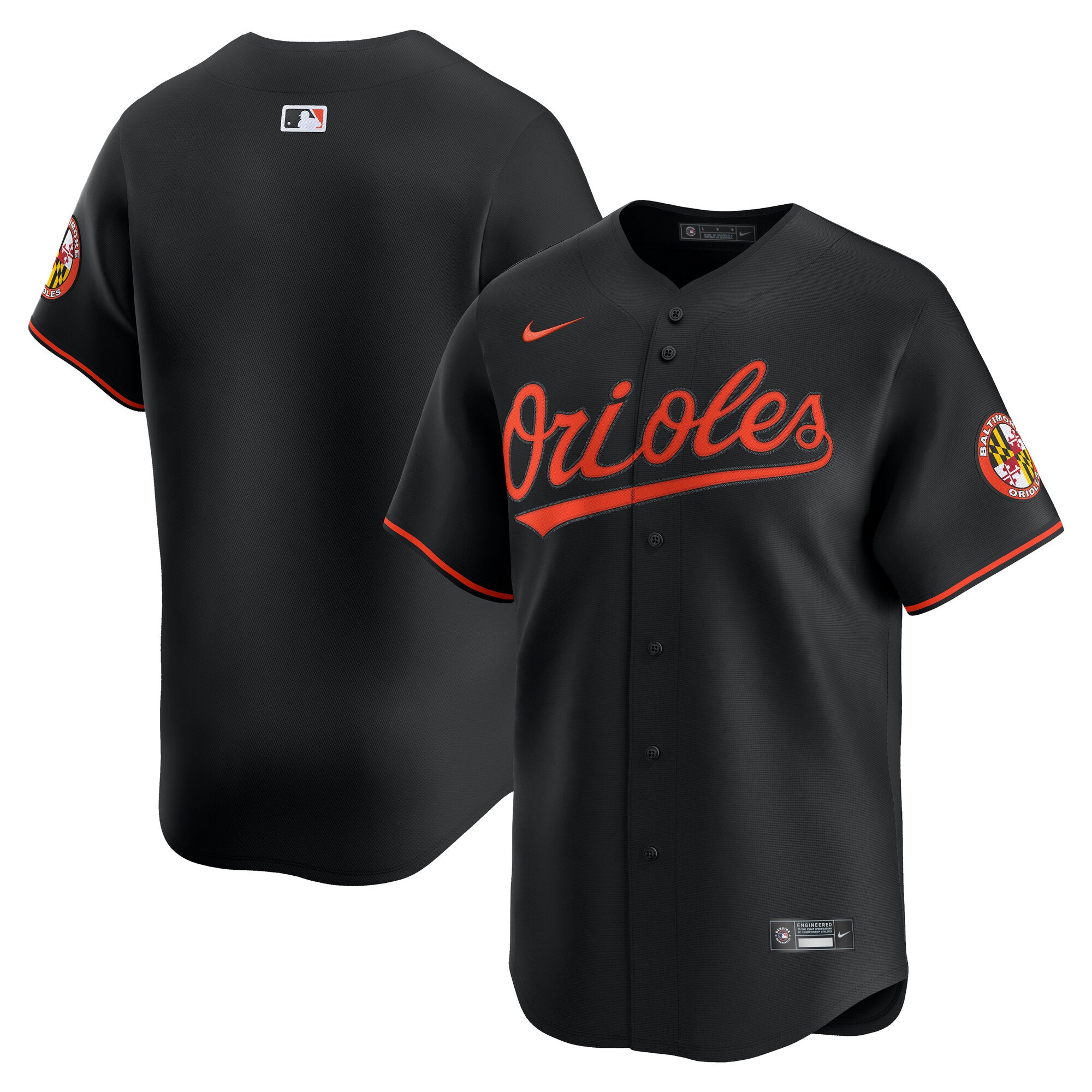 Baltimore Orioles Nike Limited Home Blank Replica Jersey - White/Black - Image 6