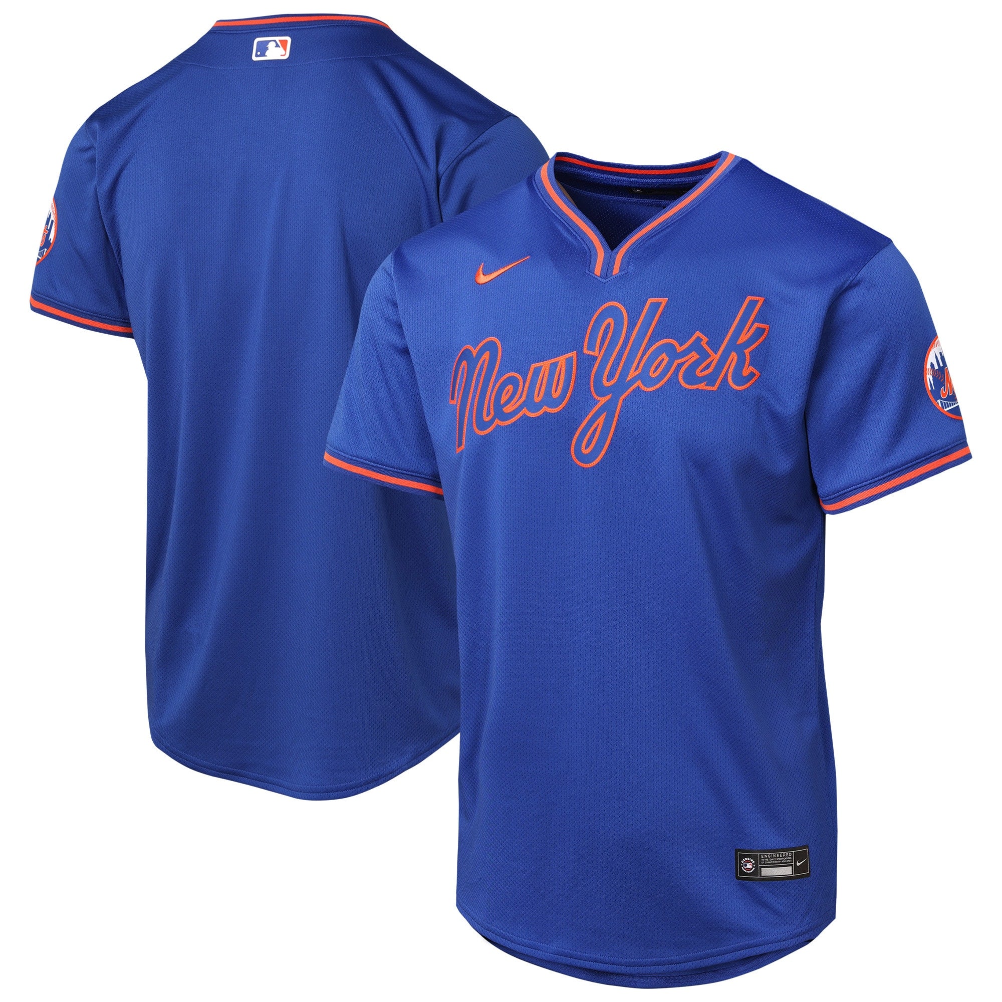 New York Mets Youth Road Limited Jersey - Gray/Royal - Image 6