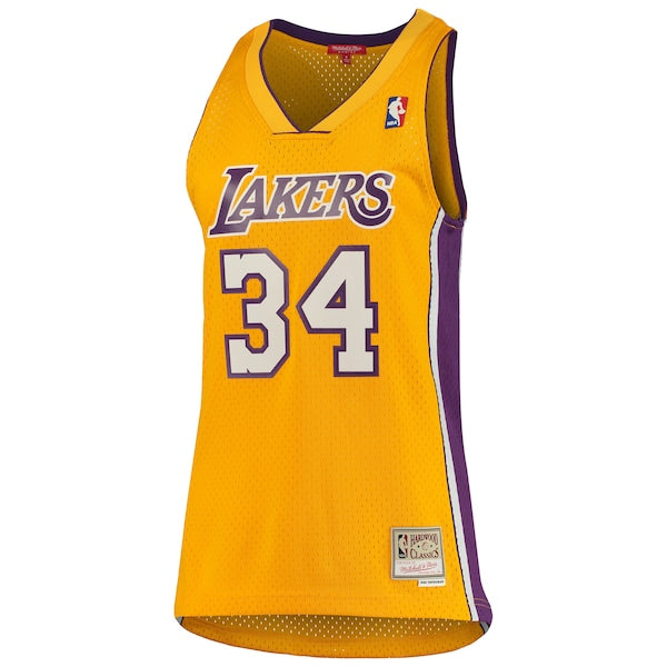 Shaquille O'Neal Los Angeles Lakers Women's 1999/00 Hardwood Classics Swingman Jersey - Gold - Image 2