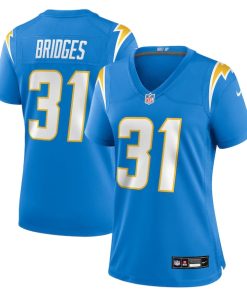 Alternative view of Trikweze Bridges Los Angeles Chargers Nike Women's Team Game Jersey -  Powder Blue