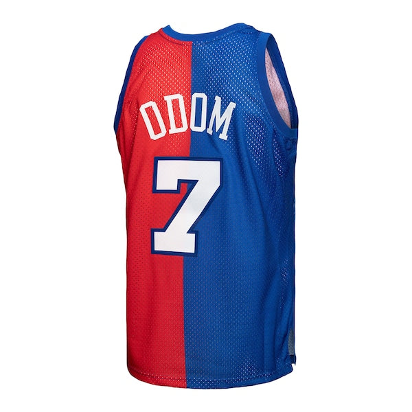 Lamar Odom LA Clippers Hardwood Classics 2000/01 Split Swingman Jersey - Royal/Red - Image 4