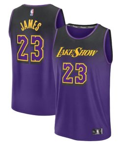 LeBron James Los Angeles Lakers Youth 2024/25 Fast Break Player Jersey - City Edition - Purple