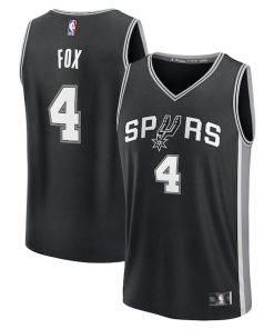 De'Aaron Fox San Antonio Spurs  Fast Break Replica Player Jersey - Icon Edition - Black