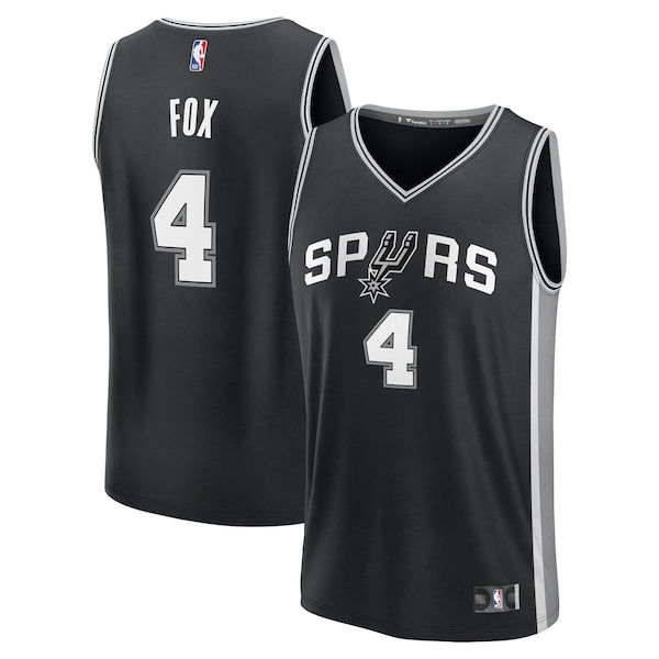 De'Aaron Fox San Antonio Spurs Fast Break Replica Player Jersey - Icon Edition - Black
