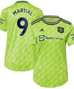 Anthony Martial Manchester United adidas Women's 2022/23 Third Replica Player Jersey - Neon Green