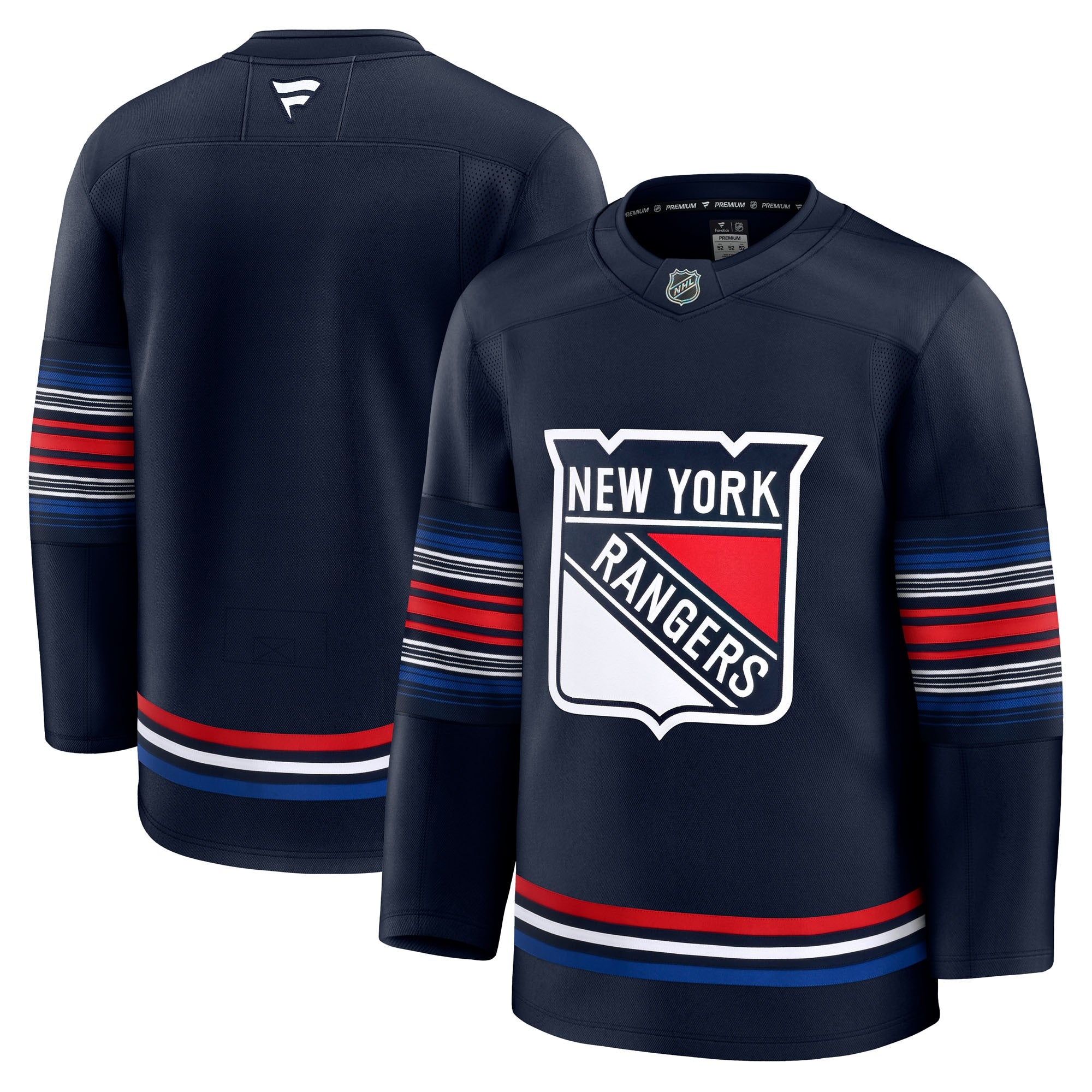 New York Rangers Away Premium Jersey - White/Navy/Blue - Image 8