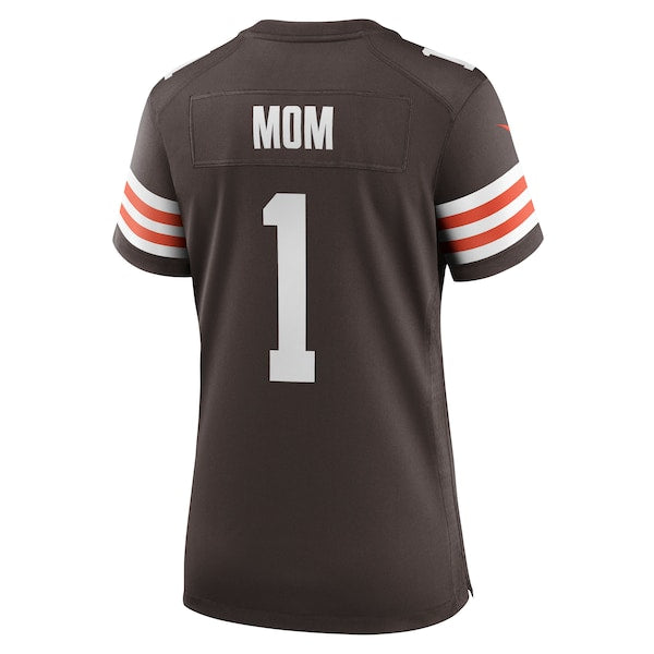 Number 1 Mom Cleveland Browns Nike Women's Game Jersey - Brown - Image 3