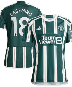 Casemiro Manchester United adidas 2023/24 Away Replica Player Jersey - Green/Red