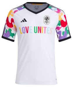 Alternative view of Nashville SC adidas 2024 Pride Pre-Match Top - White