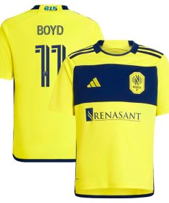 Tyler Boyd Nashville SC adidas Youth 2024 The 615 Kit Replica Player Jersey - Yellow/Black