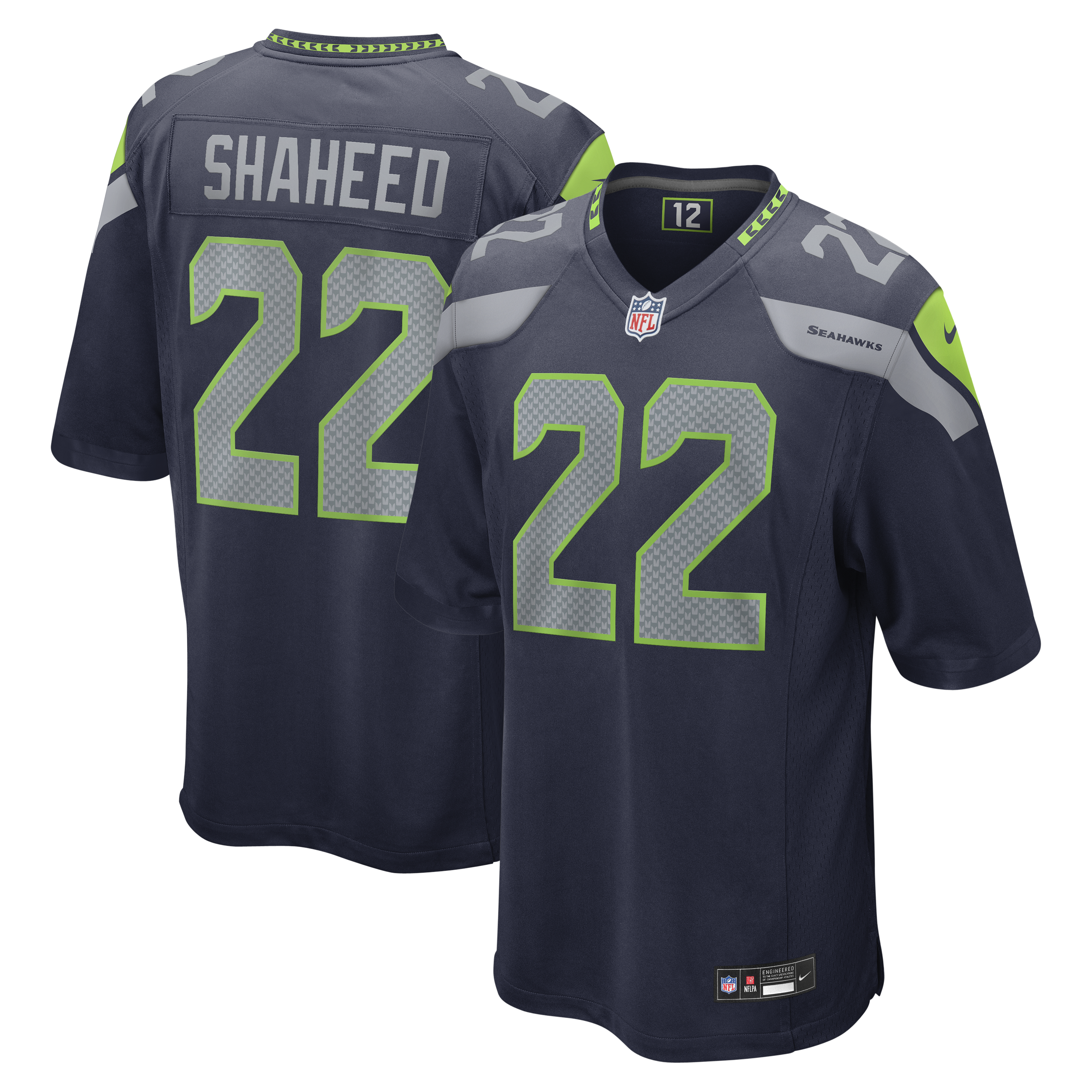 Rashid Shaheed Seattle Seahawks Nike Game Jersey - White/Royal/College Navy - Image 7