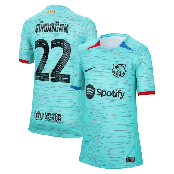 Ilkay G¨¹ndogan Barcelona Nike Youth 2023/24 Third Replica Jersey - Aqua