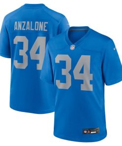 Alternative view of Alex Anzalone Detroit Lions Nike Alternate Game Jersey -  Blue