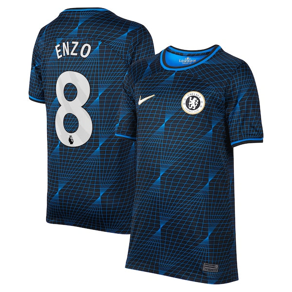 Enzo Fern¨¢ndez Chelsea Nike Youth 2023/24 Away Stadium Replica Player Jersey - Navy