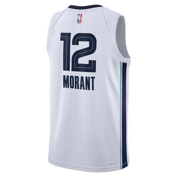 Ja Morant Memphis Grizzlies Nike Unisex Swingman Badge Player Jersey - Association Edition - White - Image 3