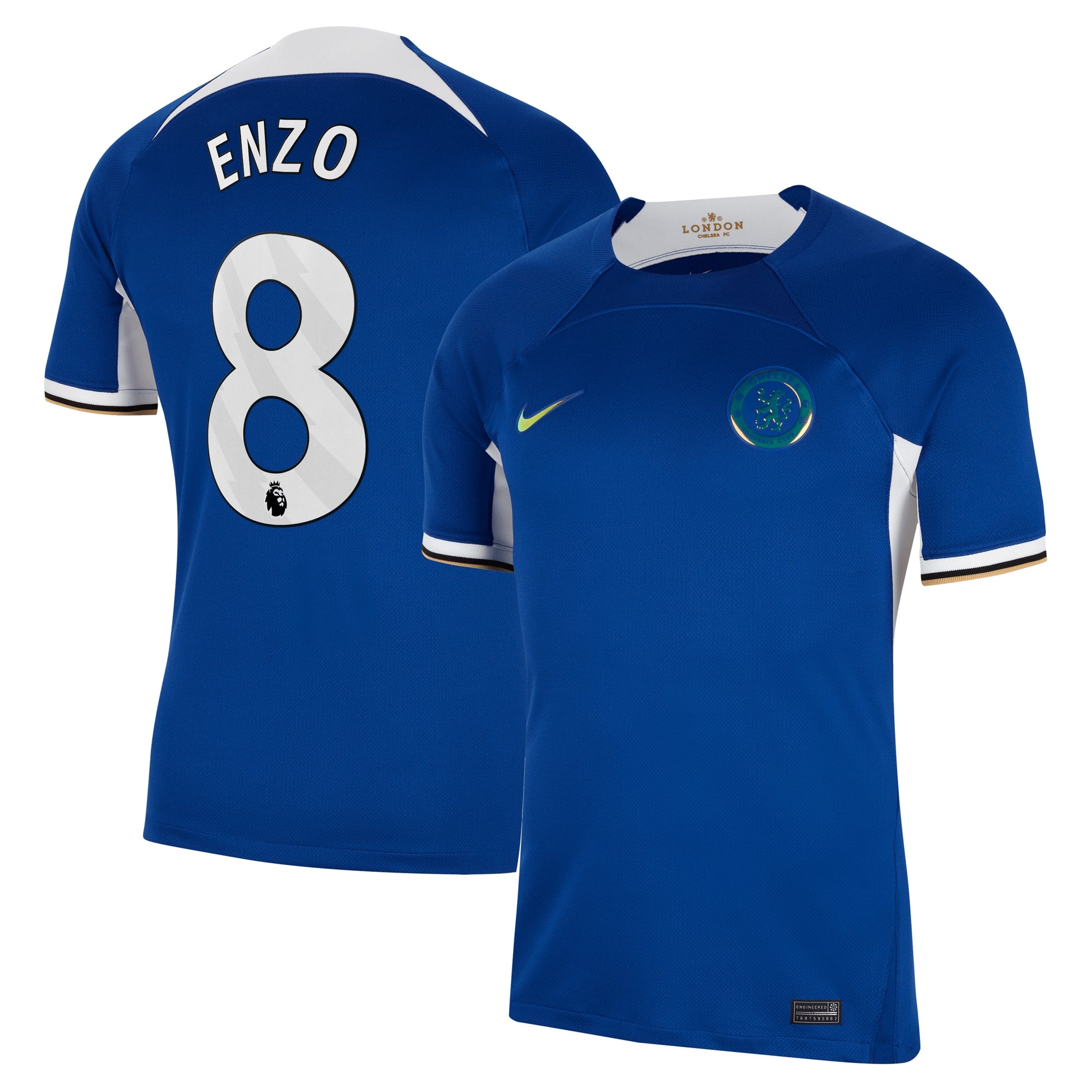 Enzo Fern¨¢ndez Chelsea Nike 2023/24 Away Stadium Replica Player Jersey - Navy/Blue/Mint - Image 3