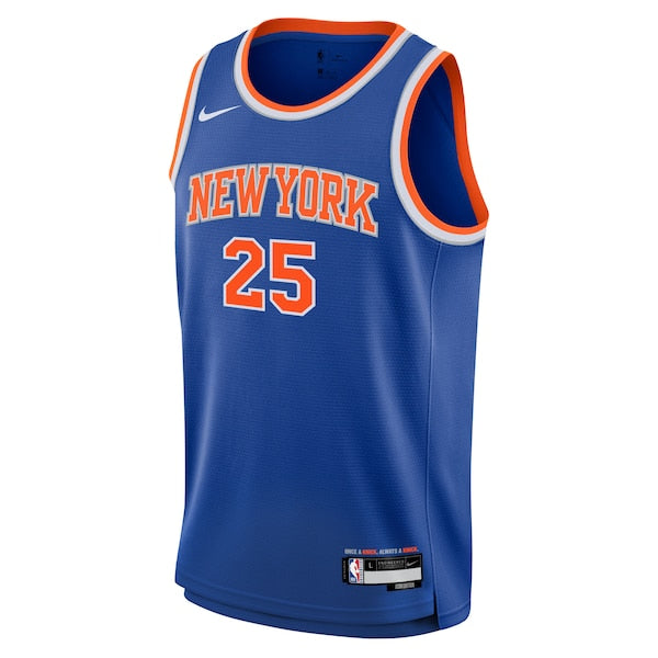 Mikal Bridges New York Knicks Nike Youth Swingman Jersey - Icon Edition - Blue - Image 2
