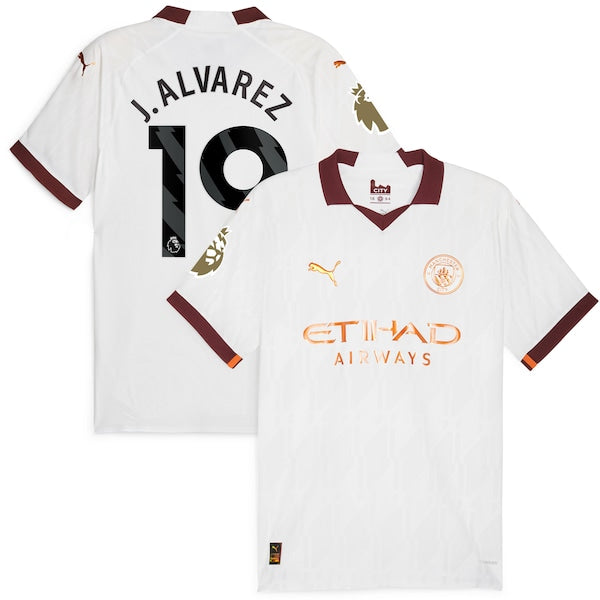 Juli¨¢n ¨¢lvarez Manchester City Puma 2023/24 Away Authentic Player Jersey - White