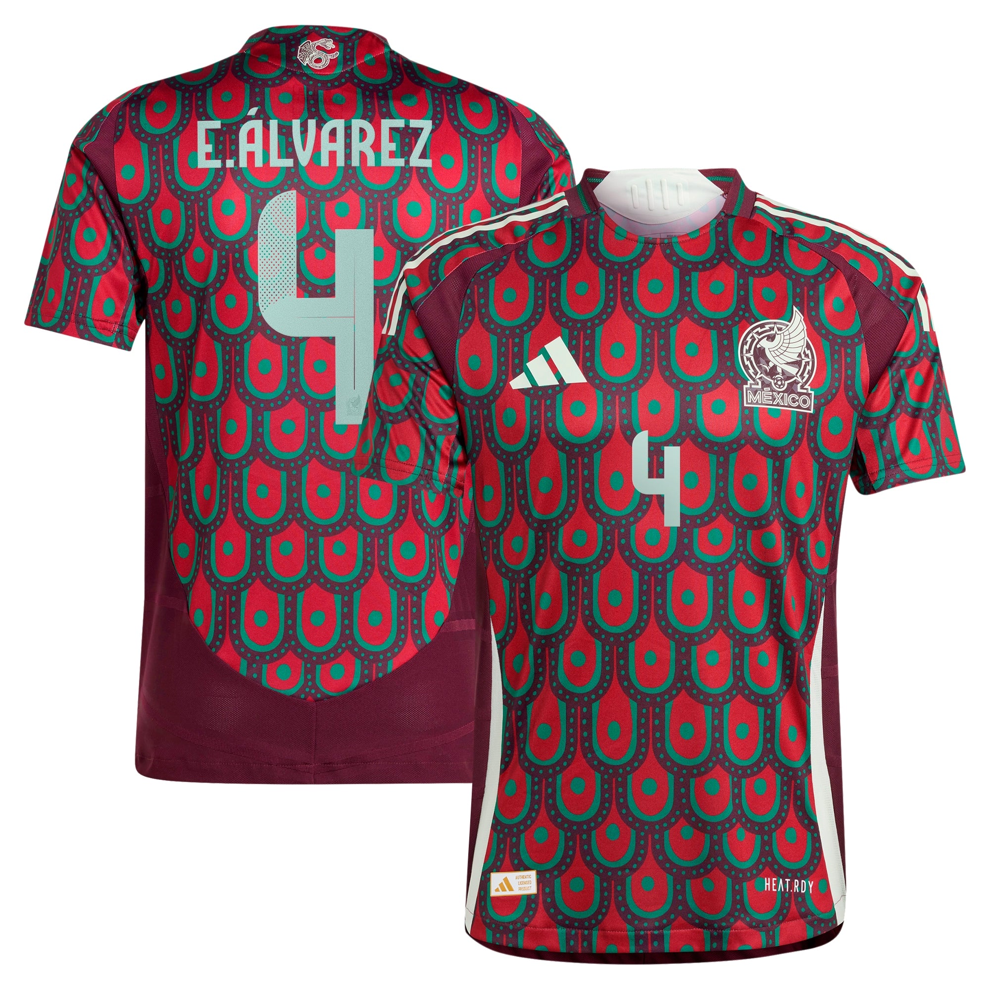 Edson Alvarez Mexico National Team adidas 2024 Away Authentic Player Jersey - Green/Burgundy - Image 10
