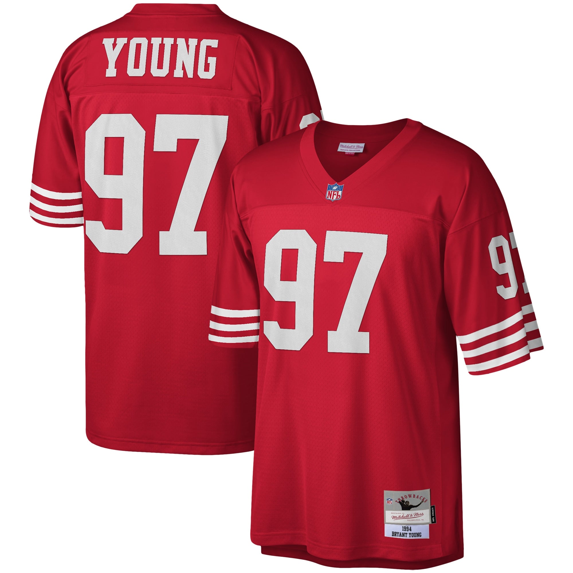 Bryant Young San Francisco 49ers Legacy Replica Jersey - White/Scarlet - Image 6