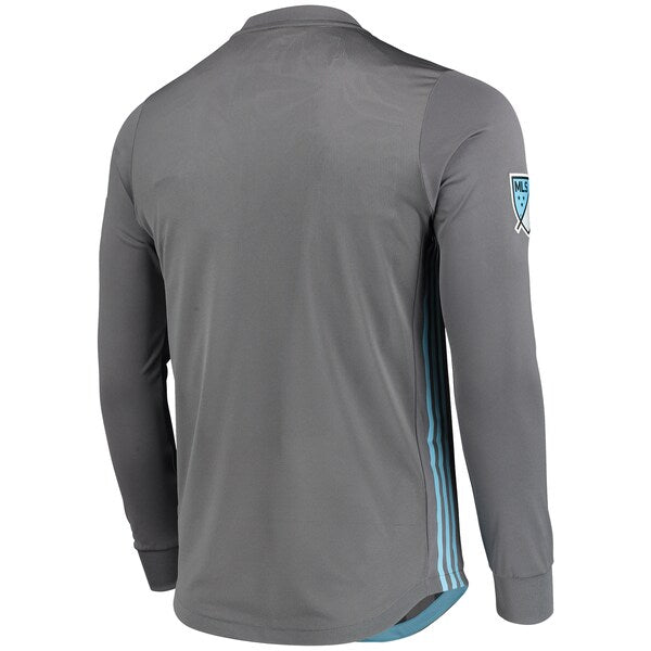 Minnesota United FC adidas 2018/19 Authentic Team Long Sleeve Jersey - Gray - Image 5