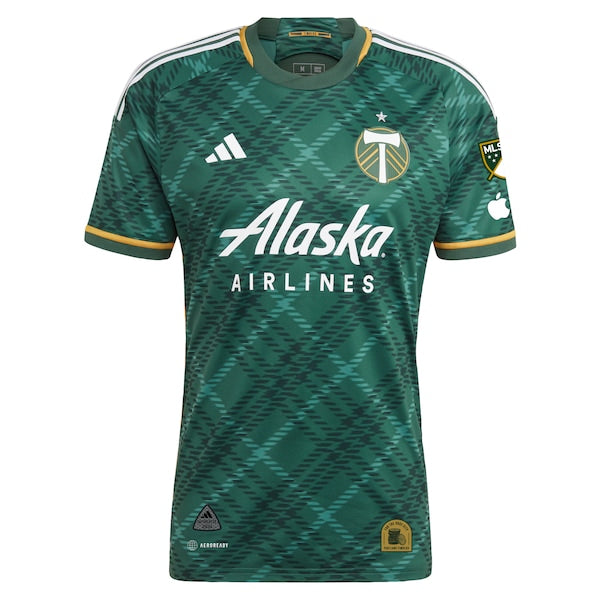 Diego Chara Portland Timbers adidas 2023 Portland Plaid Kit Authentic Jersey - Green - Image 2