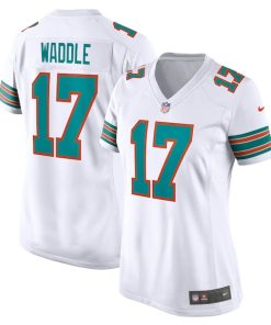 Alternative view of Jaylen Waddle Miami Dolphins Nike Women's Game Jersey - White/Aqua