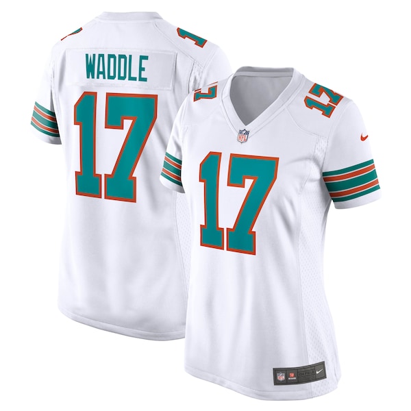 Jaylen Waddle Miami Dolphins Nike Women's Game Jersey - White/Aqua - Image 2