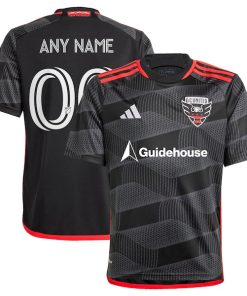 D.C. United adidas Youth 2024 The Icon Kit Replica Custom Jersey?¨C Black