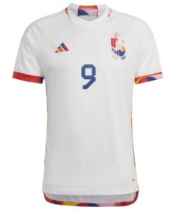 Alternative view of Romelu Lukaku Belgium National Team adidas 2022/23 Away Replica Jersey - White