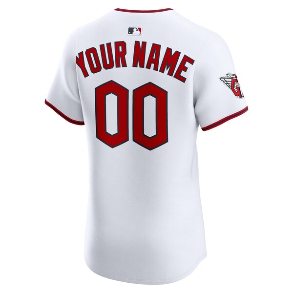 Cleveland Guardians Nike Home Elite Custom Jersey - White - Image 3