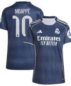 Kylian Mbapp¨¦ Los Merengues adidas Women's 2025/26 Away Replica Player Jersey - Blue/White