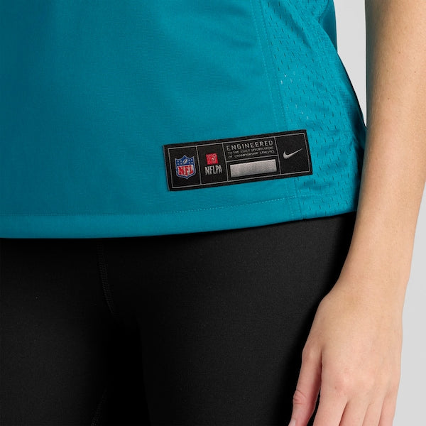 Fred Johnson Jacksonville Jaguars Nike Women's Team Game Jersey - Teal - Image 8