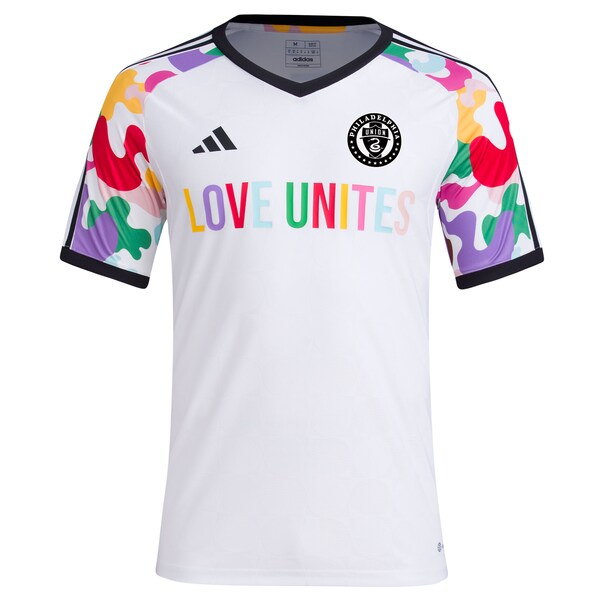 Philadelphia Union adidas 2024 Pride Pre-Match Top - White - Image 2