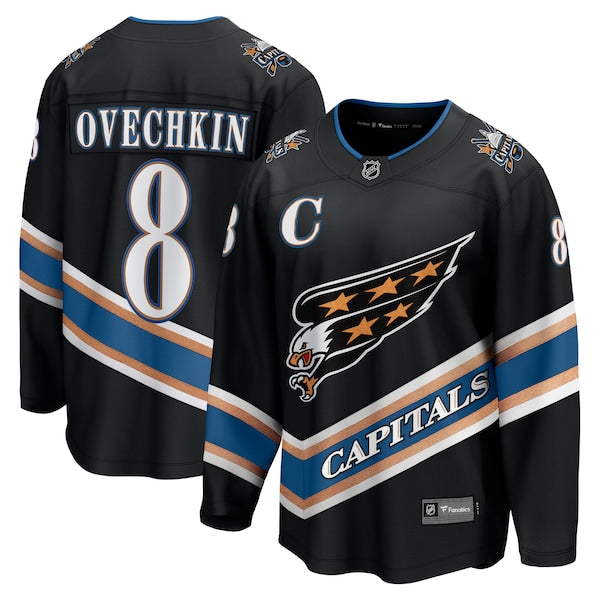 Alexander Ovechkin Washington Capitals Alternate 50th Anniversary Premier Breakaway Player Jersey - Black/White - Image 2