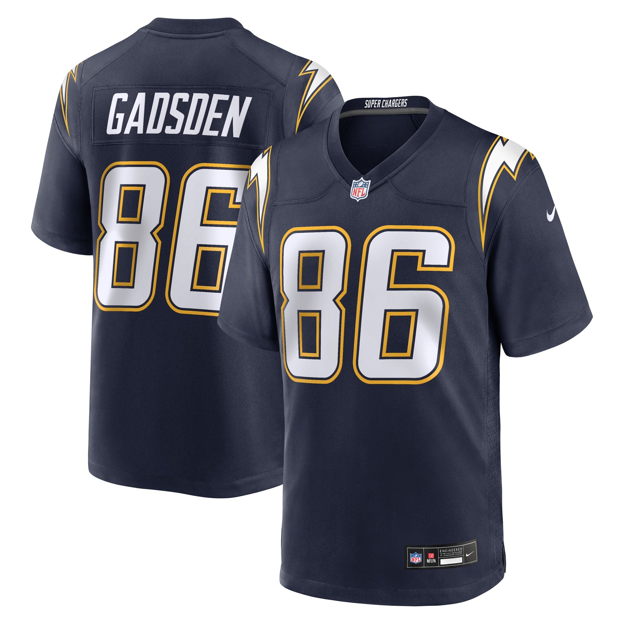 Oronde Gadsden Los Angeles Chargers Nike Alternate Charger Power Game Jersey - Gold/Navy/Powder Blue - Image 7