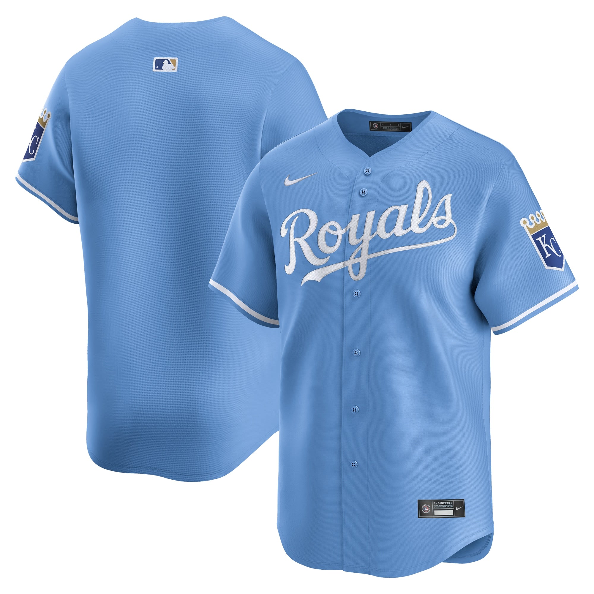 Kansas City Royals Nike Home Limited Jersey - White/Light Blue - Image 2
