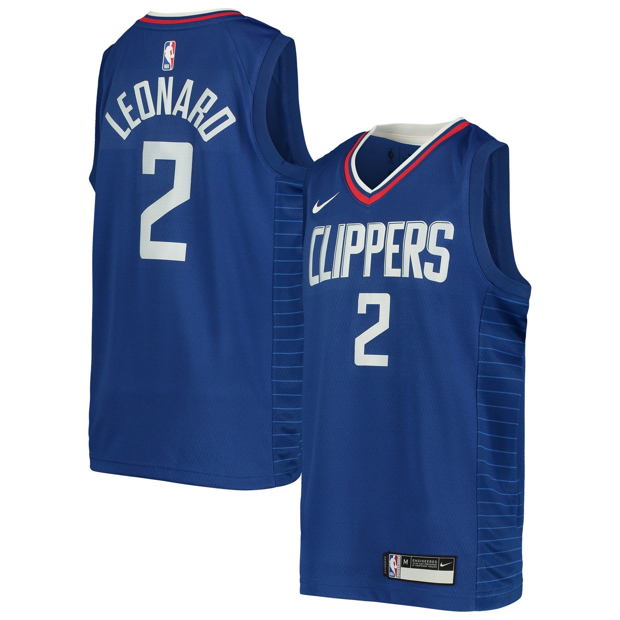 Kawhi Leonard LA Clippers Nike Youth 2020/21 Swingman Jersey - Association Edition - White/Royal - Image 6