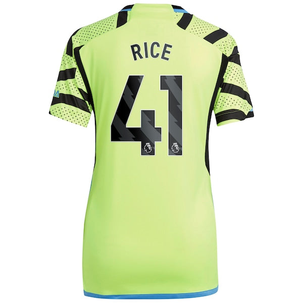 Declan Rice Arsenal adidas Women's 2023/24 Away Replica Player Jersey - Yellow/Green/Red - Image 4
